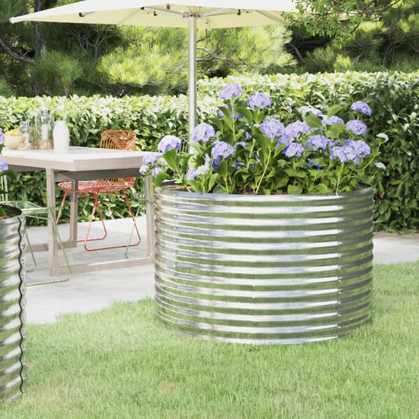 vidaXL Vyvýšený záhon pozinkovaná ocel 100x100x68 cm stříbrný