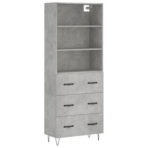 vidaXL Skř&iacute;ň highboard betonově &scaron;ed&aacute; 69,5x34x180 cm kompozitn&iacute; dřevo