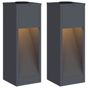 vidaXL Sol&aacute;rn&iacute; LED osvětlen&iacute; cesty 2 ks Tepl&aacute; b&iacute;l&aacute; 18 x 18 x 50 cm