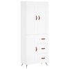 vidaXL Skř&iacute;ň highboard b&iacute;l&aacute; 69,5 x 34 x 180 cm kompozitn&iacute; dřevo