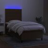 vidaXL Box spring postel s matrac&iacute; a LED tmavě hněd&aacute; 80x200 cm textil