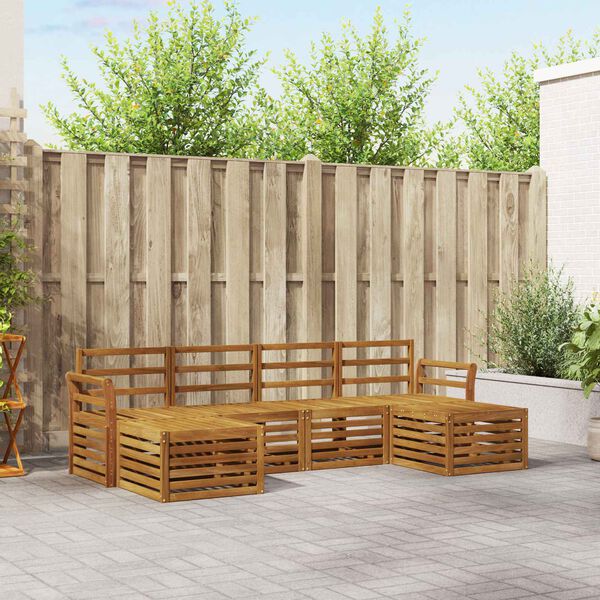 vidaXL Sedac&iacute; soupravy 6 pcs Př&iacute;rodn&iacute; Masivn&iacute; ak&aacute;tov&eacute; dřevo