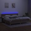 vidaXL Box spring postel s matrac&iacute; a LED taupe 200x200 cm textil