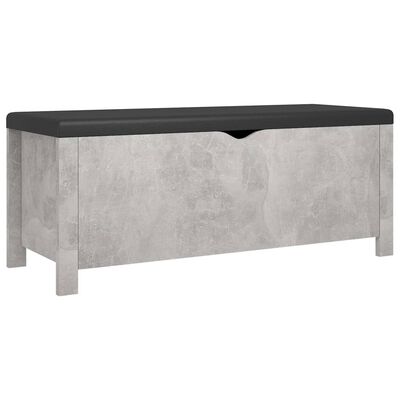 vidaXL Úložný box s poduškou betonově šedý 105x40x45 cm dřevotříska