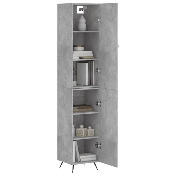 vidaXL Skř&iacute;ň highboard betonově &scaron;ed&aacute; 34,5x34x180 cm kompozitn&iacute; dřevo