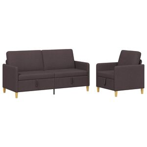 vidaXL Sedačka se storage 2 ks Tmavě hněd&aacute; Polyester