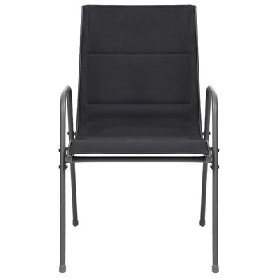 vidaXL Stohovatelné zahradní židle 6 ks ocel a textilen černé