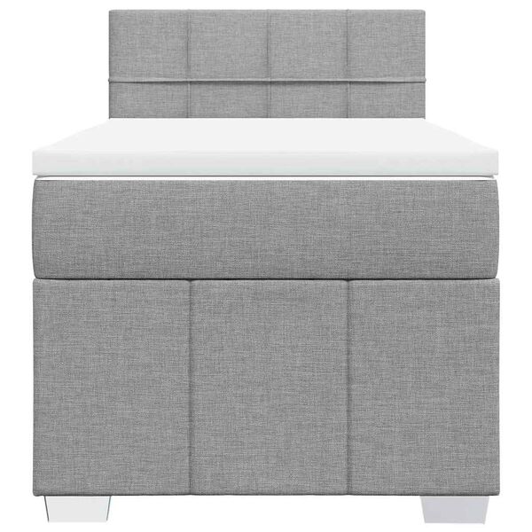 vidaXL Box spring postel s matrac&iacute; světle &scaron;ed&aacute; 80 x 200 cm textil