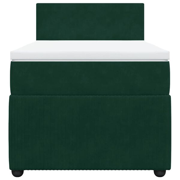 vidaXL Box spring postel s matrac&iacute; tmavě zelen&aacute; 90x190 cm samet