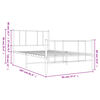 vidaXL Kovový rám postele s hlavovým a nožním čelem bílý 90 x 200 cm