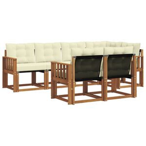 vidaXL Venkovn&iacute; pohovkov&aacute; souprava 7 pcs Přirozen&aacute; a Kr&eacute;mov&aacute;