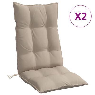 vidaXL Podušky na židli s vysokým opěradlem 2 ks taupe látka oxford