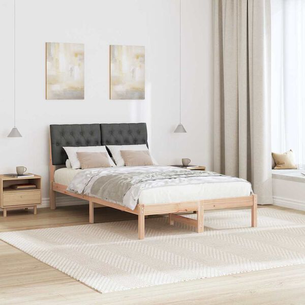 vidaXL R&aacute;m postele s čalouněn&yacute;m čelem s čelo Hněd&aacute; 120 x 190 cm