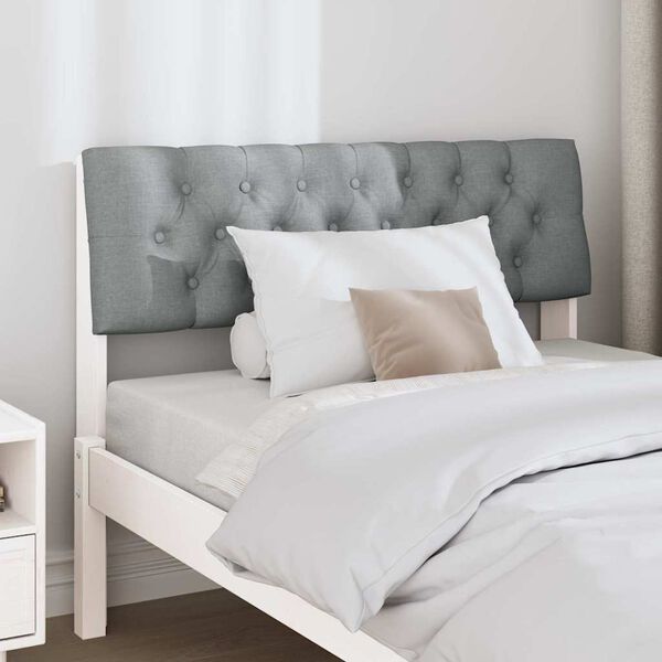 vidaXL Čalouněn&eacute; čelo postele Světle &scaron;ed&aacute; 100 cm Masivn&iacute; borov&eacute; dřevo