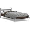 vidaXL R&aacute;m postele hněd&yacute; dub 90 x 190 cm kompozitn&iacute; dřevo a kov