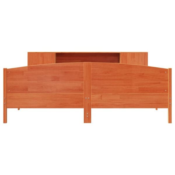 vidaXL Postel s knihovnou bez matrace 200 x 200 cm masivn&iacute; borovice