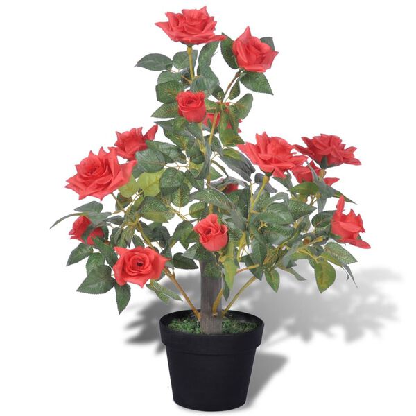 Uměl&yacute; růžov&yacute; keř v květin&aacute;či 65 cm