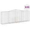 vidaXL Klenut&eacute; gabionov&eacute; ko&scaron;e 20ks 400x50x140/160cm pozinkovan&eacute; železo