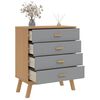 vidaXL Zásuvková komoda OLDEN šedá a hnědá masivní borové dřevo