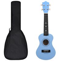vidaXL Set soprano ukulele s obalem pro děti blankytně modré 21"