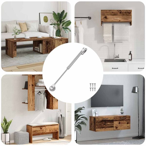 vidaXL Hydraulick&aacute; plynov&aacute; pružina 12 pcs Stř&iacute;brn&aacute; 280 x 17 x 16 mm