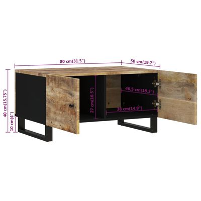 vidaXL Konferenční stolek 80 x 50 x 40 cm masivní mangovník a kompozit