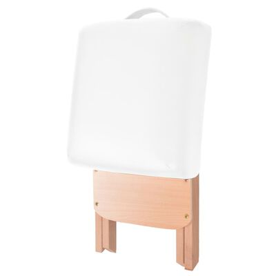 vidaXL Skládací masážní stůl 2 zóny a stolička tloušťka 10 cm bílé
