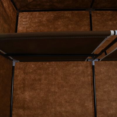 vidaXL Šatní skříň s přihrádkami a tyčemi hnědá 150x45x175 cm textil