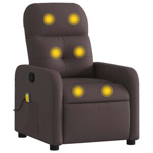 vidaXL Mas&aacute;žn&iacute; polohovac&iacute; křeslo tmavě hněd&eacute; textil