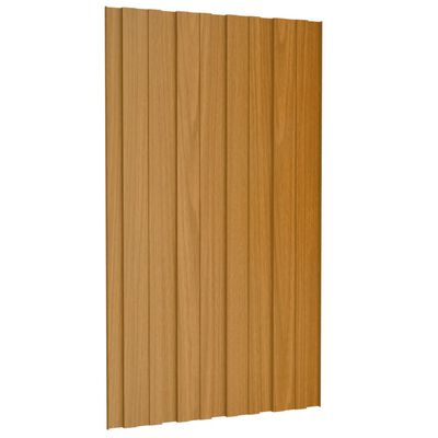 vidaXL Střešní panely 12 ks pozinkovaná ocel světlé dřevo 80 x 45 cm