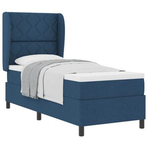vidaXL Postel s boxspringem s čelo Modr&aacute; 80 x 200 cm textil