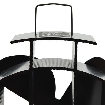 vidaXL Teplem poháněný ventilátor na kamna 4 lopatky černý