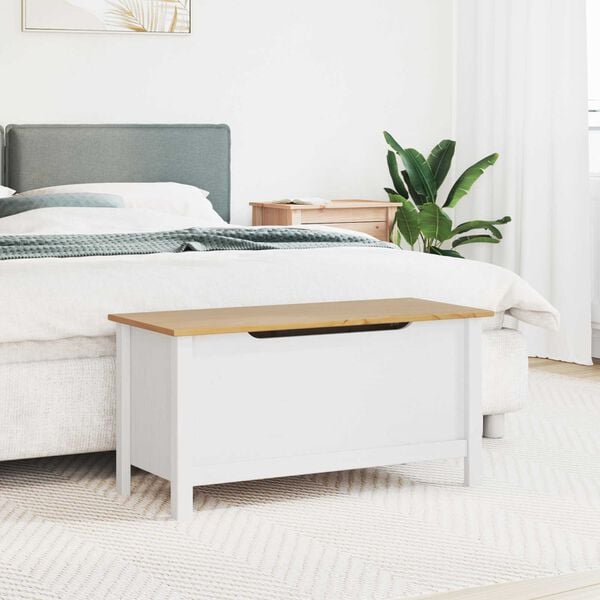 vidaXL &Uacute;ložn&aacute; krabice Hill B&iacute;l&aacute; a medově hněd&aacute; 90 x 40 x 45 cm