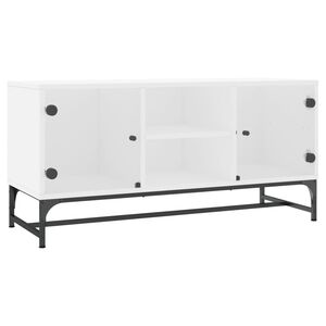 vidaXL TV skř&iacute;ňka se skleněn&yacute;mi dv&iacute;řky b&iacute;l&aacute; 102 x 37 x 50 cm