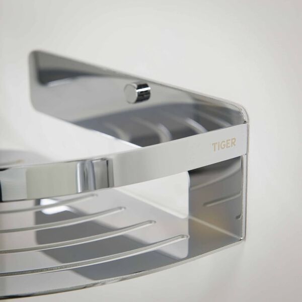 Tiger Rohov&aacute; polička do koupelny Caddy chrom velk&aacute; 1400630346