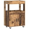 vidaXL Barov&yacute; voz&iacute;k Dubov&eacute; dřevo 60 x 39,5 x 89 cm Kompozitn&iacute; dřevo