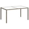vidaXL Zahradn&iacute; stůl 150 x 90 x 75 cm tvrzen&eacute; sklo a polyratan &scaron;ed&yacute;