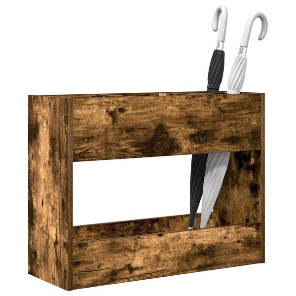 vidaXL Stojan na slunečn&iacute;ky s &uacute;loži&scaron;těm Kouřov&yacute; dub 65 x 24 x 50 cm