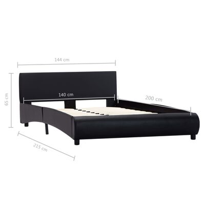 vidaXL Rám postele černý umělá kůže 140 x 200 cm