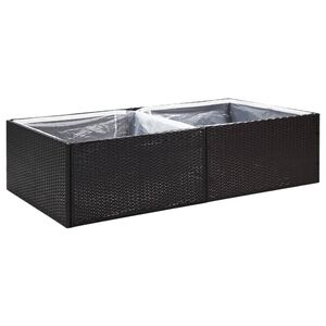 vidaXL Zahradn&iacute; truhl&iacute;k čern&yacute; 157 x 80 x 40 cm polyratan