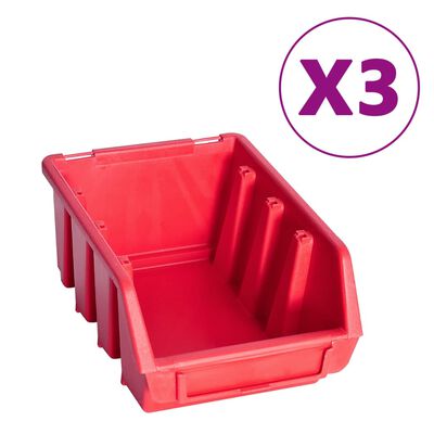 vidaXL 34dílná sada skladovacích zásobníků nástěnné díly červenočerná
