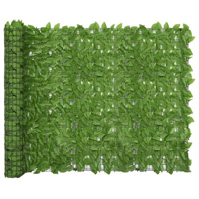 vidaXL Balkónová zástěna se zelenými listy 400 x 150 cm