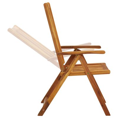 vidaXL Zahradní polohovací židle 3 ks masivní akáciové dřevo