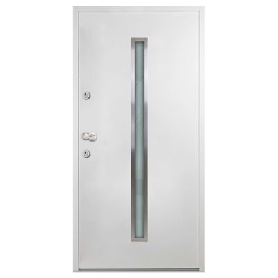vidaXL Hliníkové vchodové dveře bílé 100 x 200 cm