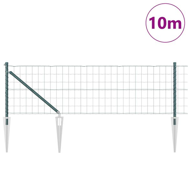 vidaXL Plot s sloupkem Zelen&aacute; 0,6 x 10 m Ocel a PVC