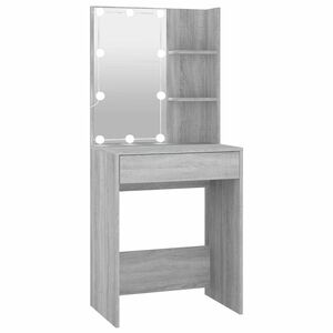 vidaXL Toaletn&iacute; stolek s LED &scaron;ed&yacute; sonoma 60 x 40 x 140 cm