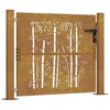 vidaXL Zahradn&iacute; branka 100 x 75 cm corten ocel bambusov&yacute; design