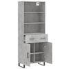 vidaXL Skř&iacute;ň highboard betonově &scaron;ed&aacute; 69,5x34x180 cm kompozitn&iacute; dřevo