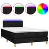vidaXL Box spring postel s matrac&iacute; a LED čern&aacute; 120 x 200 cm textil