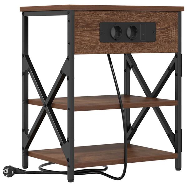 vidaXL Nočn&iacute; skř&iacute;ňka Hněd&yacute; dub 41 x 31 x 51 cm kompozitn&iacute; dřevo